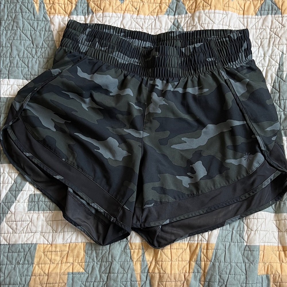 Athleta Black Camo Athletic Shorts